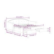 Канапе с изтеглящо легло и чекмеджета светлосиво 90x190 см плат