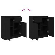 Бюфет с чекмеджета, черен дъб, 71x35x84 см, инженерно дърво