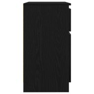 Бюфет с чекмеджета, черен дъб, 71x35x65 см, инженерно дърво