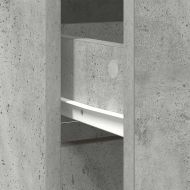 Бюфет с чекмеджета, бетонно сив, 80x34x76 см, инженерно дърво