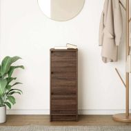 Сайдборд, Кафяв дъб, 29,5x34x76 см, инженерно дърво