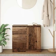 Бюфет с чекмеджета, старо дърво, 71x35x65 см, инженерно дърво