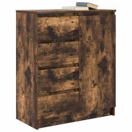 Бюфет с чекмеджета, опушен дъб, 71x35x84 см, инженерно дърво