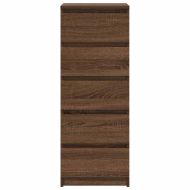 Бюфет с чекмеджета, кафяв дъб, 37,5x35x99 см, инженерно дърво