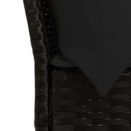 Градински трапезен комплект възглавници 4 части черен полиратан