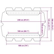 Резервен сенник за градинска люлка, черен, 188/168x145/110 см