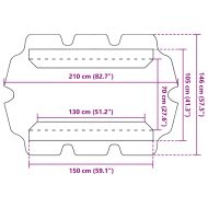 Резервен сенник за градинска люлка, кремав, 150/130x105/70 см