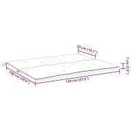 Възглавница за градинска пейка антрацит 120x(50+50)x7см оксфорд