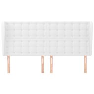 Горна табла с уши, бяла, 163x23x118/128 см, изкуствена кожа