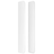 Горна табла с уши, бяла, 163x16x118/128 см, изкуствена кожа