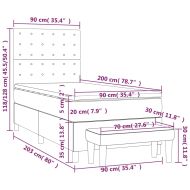 Боксспринг легло с матрак, таупе, 90x200 см, плат