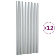 Панели покрив 12 прахово боядисана стомана сребристи 80x36 см