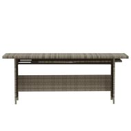 Градински комплект с възглавници, 3 части, полиратан, сив