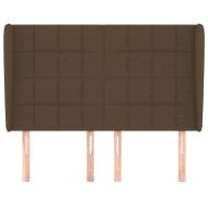 Горна табла за легло с уши, тъмнокафява,147x23x118/128 см, плат