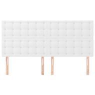 Табла за легло, бяла, 180x5x118/128 см, изкуствена кожа