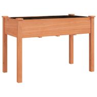 Плантер на колела с вложка кафяв 118x59x80 см масивна ела