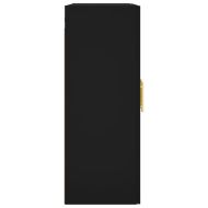 Стенни шкафове, 2 бр, черни, инженерно дърво