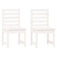 Градински трапезен комплект от 7 части, бял, масивен бор