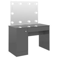 Тоалетка с LED лампи, 110x55x145 см, МДФ, сияйно сиво