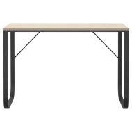 Компютърно бюро, черно и дъб, 110x60x73 см, ПДЧ