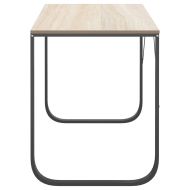 Компютърно бюро, черно и дъб, 110x60x73 см, ПДЧ