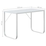 Компютърно бюро, бяло, 110x60x73 см, ПДЧ