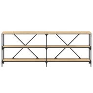 Конзолна маса дъб сонома 200x30x75 см инженерно дърво и желязо