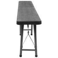 Сгъваеми градински пейки, 2 бр, 180 см, HDPE, черни