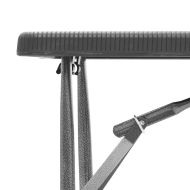 Сгъваеми градински пейки, 2 бр, 180 см, HDPE, черни