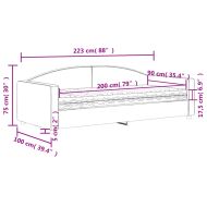 Канапе с матрак, черно, 90x200 см, плат