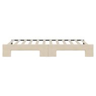 Канапе с изтеглящо разтегателно легло кремаво 100x200 см плат