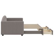 Канапе с изтеглящо легло и чекмеджета таупе 80x200 см плат
