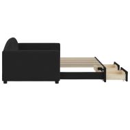 Канапе с изтеглящо легло и чекмеджета черно 90x190 см плат