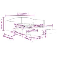 Канапе с изтеглящо легло и чекмеджета черно 90x190 см плат