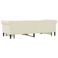 Канапе с изтеглящо легло и чекмеджета кремаво 90x200см еко кожа