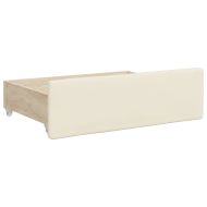 Канапе с изтеглящо легло и чекмеджета кремаво 90x200см еко кожа