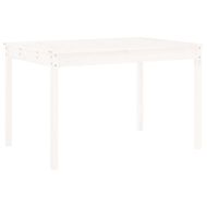 Градински трапезен комплект от 5 части, бял, масивен бор