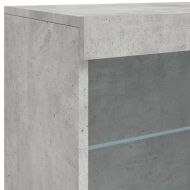 Сайдборд с LED светлини, бетонно сив, 142,5x37x67 см