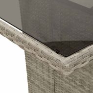 Градински трапезен комплект 9 части с възглавници светлосив