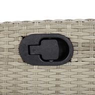 Накланящ се градински стол с опора за крака светлосив полиратан