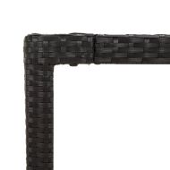 Градински комплект от 3 части с възглавници черни полиратан