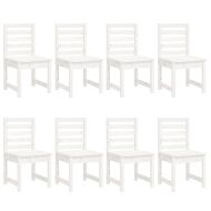 Градински трапезен комплект от 11 части, бял, масивен бор