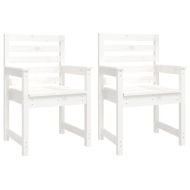 Градински трапезен комплект от 11 части, бял, масивен бор