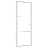 Интериорна врата 83x201,5 см бяла ESG стъкло и алуминий