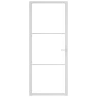 Интериорна врата 83x201,5 см бяла ESG стъкло и алуминий