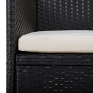 Градински трапезни столове, 2 бр, полиратан, черни