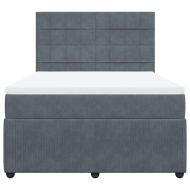 Боксспринг легло с матрак, тъмносиво, 160x200 см, кадифе