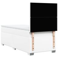 Боксспринг легло с матрак, бяло, 90x190 см изкуствена кожа