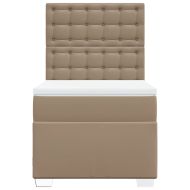Боксспринг легло с матрак, капучино, 80x200 см, изкуствена кожа