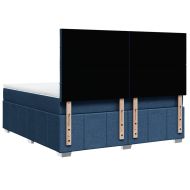 Боксспринг легло с матрак, синьо, 180x200 см, плат